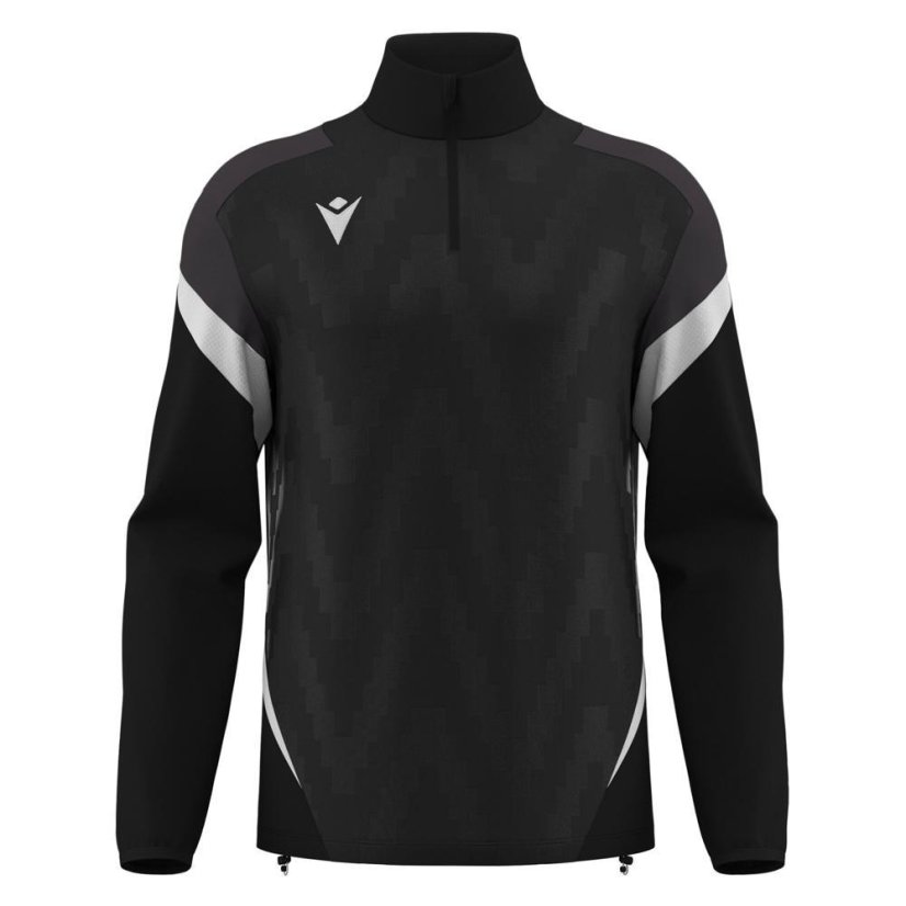 Sportovní top Macron Hollow 1/4 Zip - Barva: Černá/bílá, Velikost: L