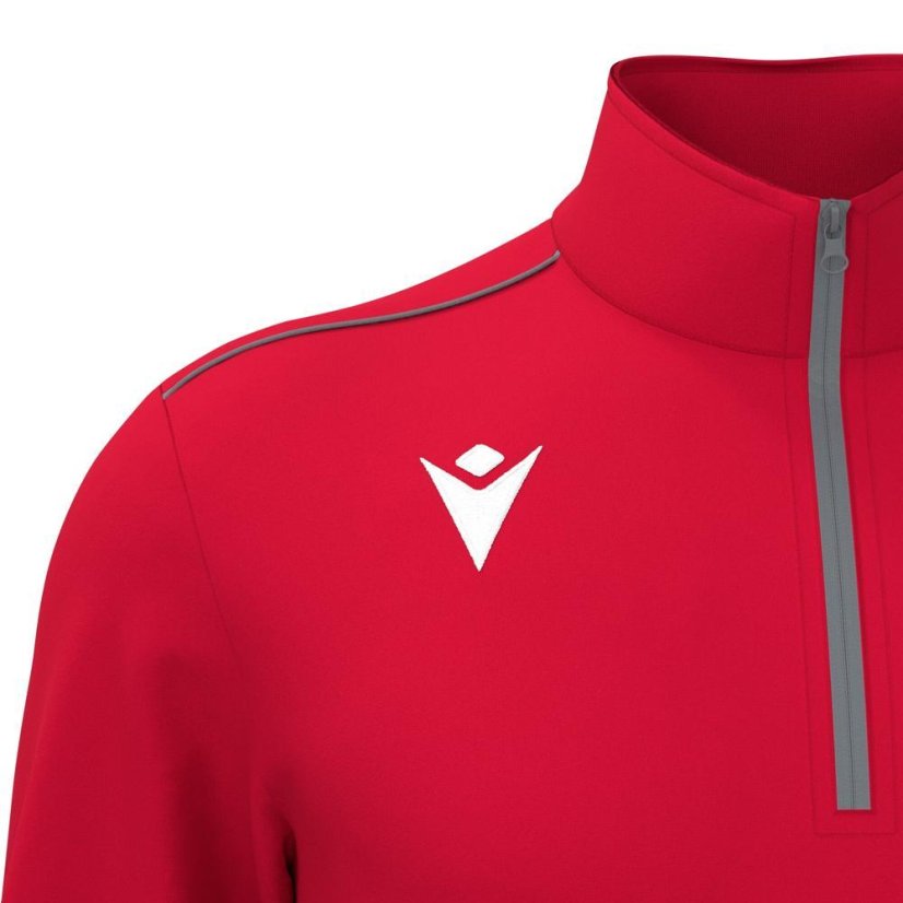 Triko Macron Havel 1/4 Zip - Barva: Červená, Velikost: 3XS