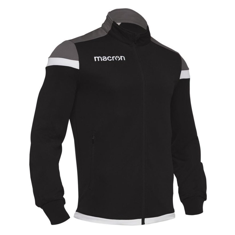 Sportovní mikina na zip Macron Sobek - Barva: Černá/červená, Velikost: 3XL