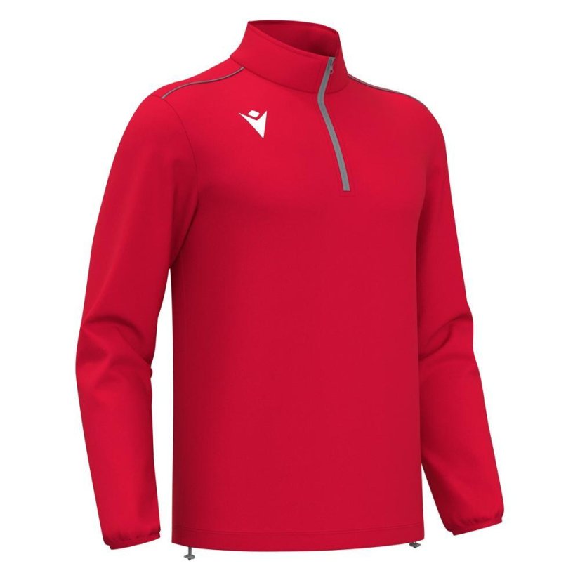 Triko Macron Havel 1/4 Zip - Barva: Červená, Velikost: 3XS