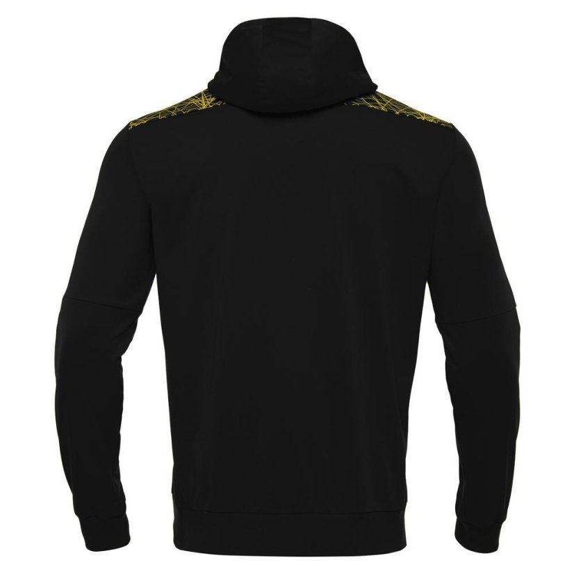 Sportovní mikina s kapucí Macron Ishtar 1/4 Zip - Barva: Černá/bílá, Velikost: 3XL