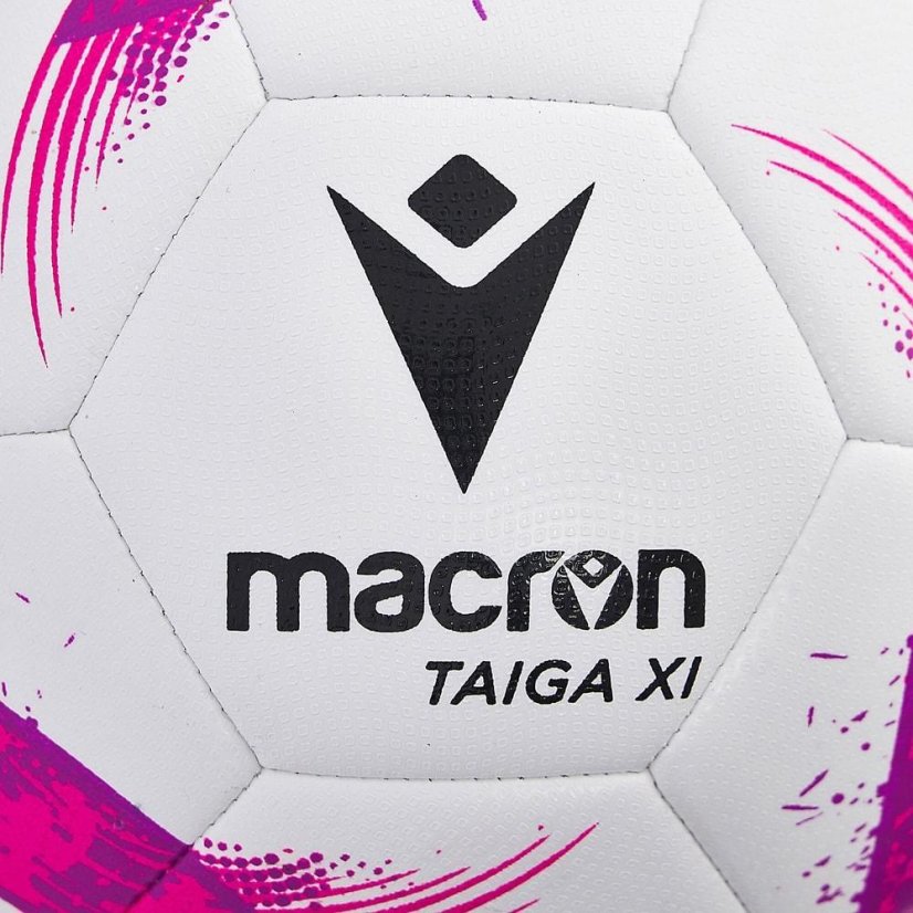 Fotbalový míč Macron Taiga XI Light - Barva: Bílá/růžová, Velikost: 5