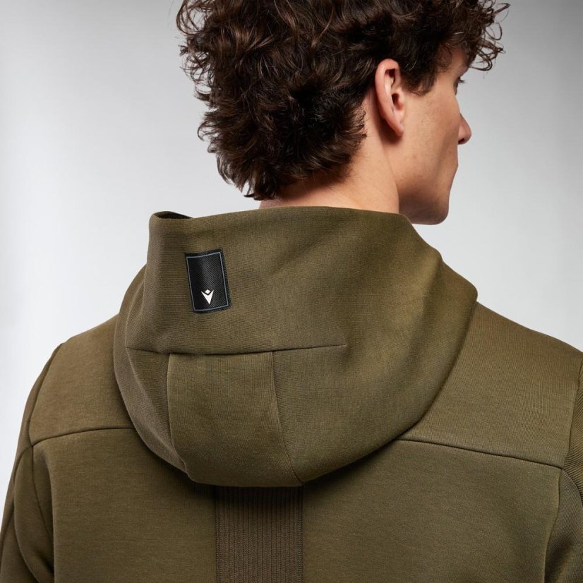 Sportovní mikina na zip s kapucí Macron Ath Icon Midnight - Barva: Army, Velikost: 4XL