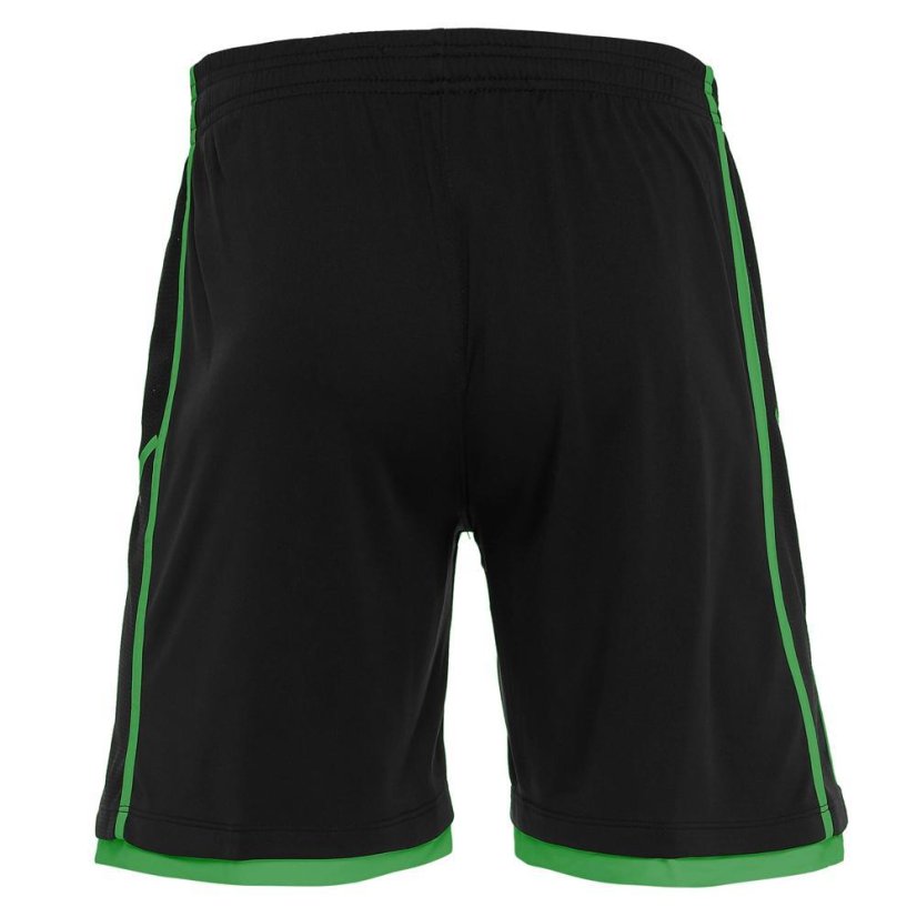 Fotbalové kraťasy Macron Algol - Barva: Černá/zelená, Velikost: 3XL