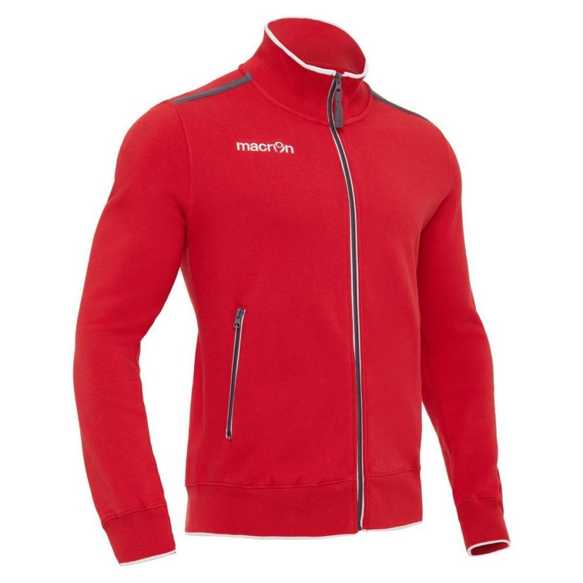 Sportovní mikina na zip Macron Anime Felpa - Barva: Bílá, Velikost: 3XL