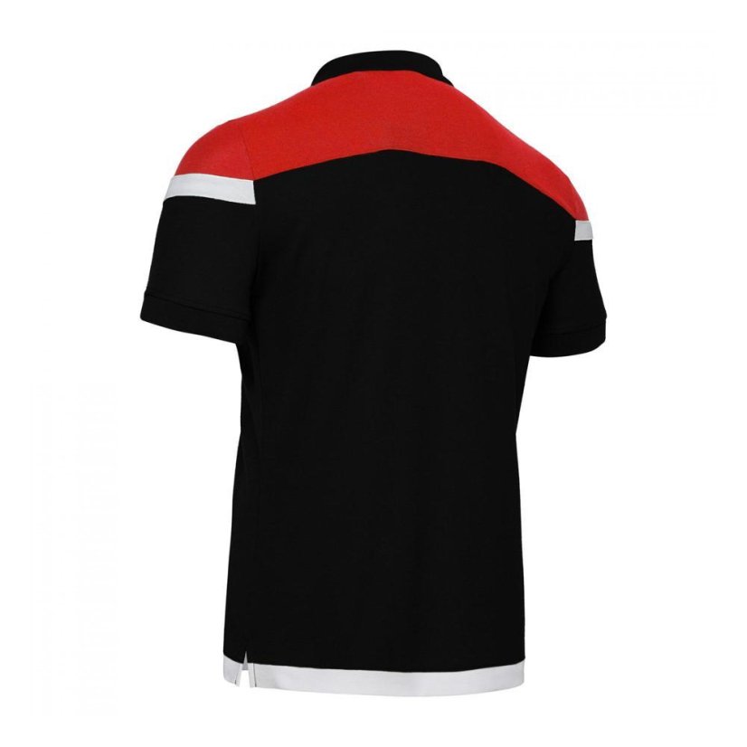 Sportovní polokošile Macron Shofar - Barva: Černá/červená, Velikost: 3XL