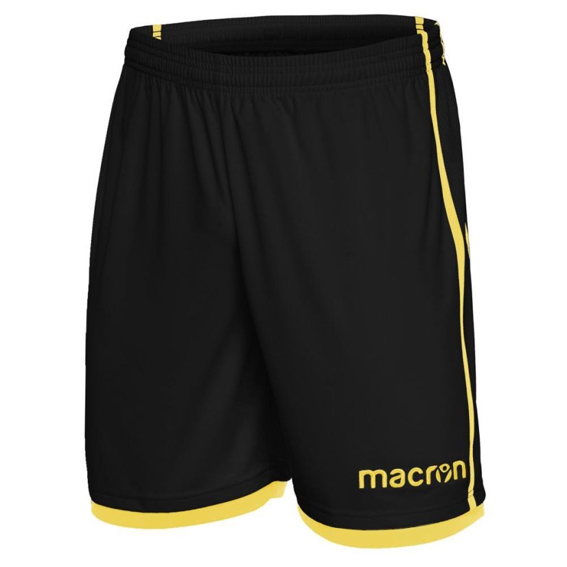 Fotbalové kraťasy Macron Algol - Barva: Černá/zelená, Velikost: 3XL