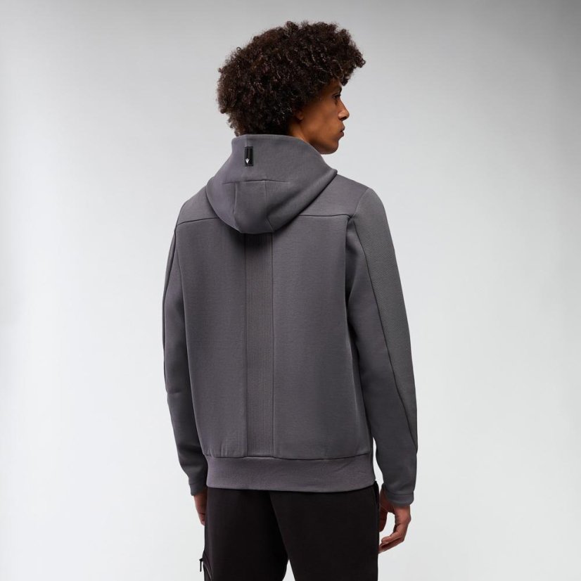 Sportovní mikina na zip s kapucí Macron Ath Icon Midnight - Barva: Army, Velikost: 4XL