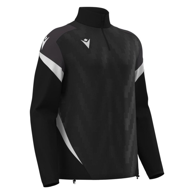 Sportovní top Macron Hollow 1/4 Zip - Barva: Černá/bílá, Velikost: L