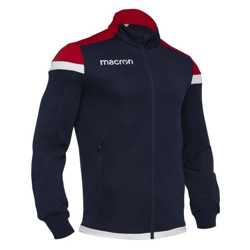 Sportovní mikina na zip Macron Sobek - Barva: Černá/červená, Velikost: 3XL