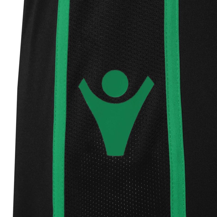 Fotbalové kraťasy Macron Algol - Barva: Černá/zelená, Velikost: 3XL