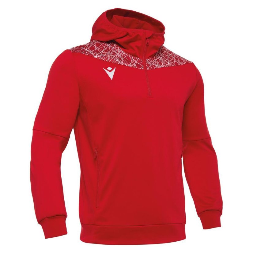 Sportovní mikina s kapucí Macron Ishtar 1/4 Zip - Barva: Černá/bílá, Velikost: 3XL