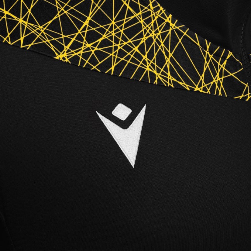 Sportovní mikina s kapucí Macron Ishtar 1/4 Zip - Farba: Čierna/biela, Veľkosť: 3XL