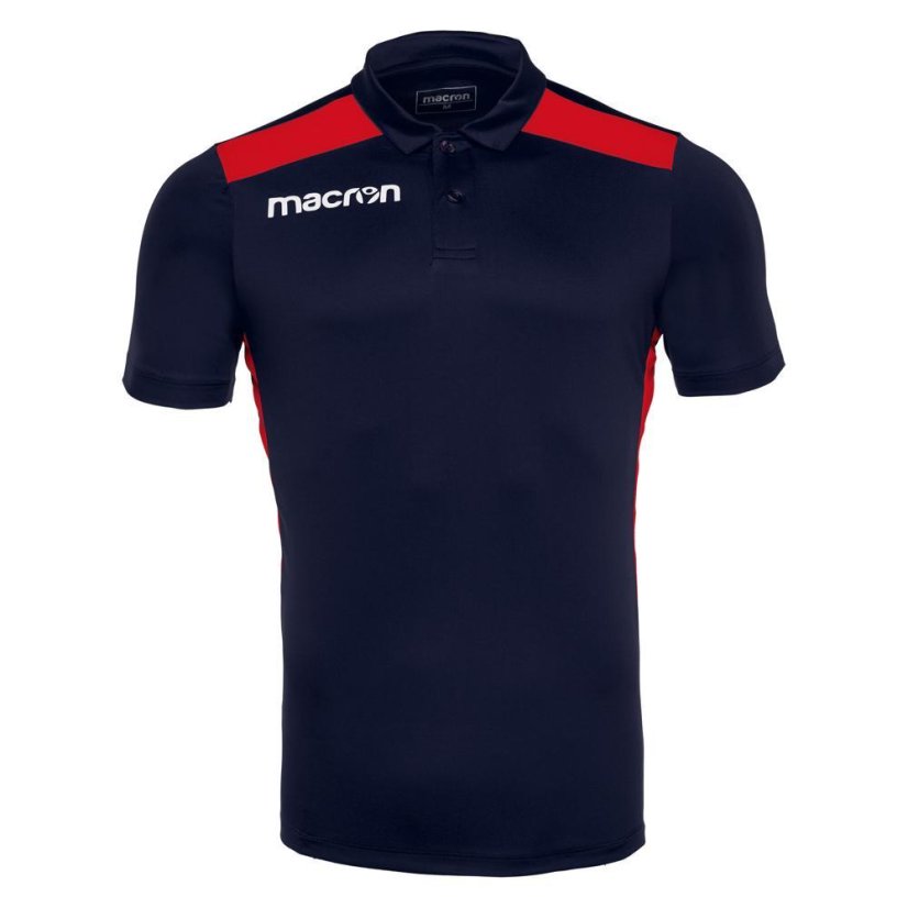 Polo tričko Macron Folk - Barva: Černá/červená, Velikost: 3XS