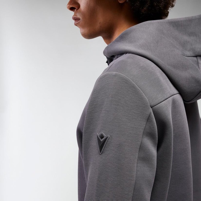Sportovní mikina na zip s kapucí Macron Ath Icon Midnight - Barva: Army, Velikost: 4XL