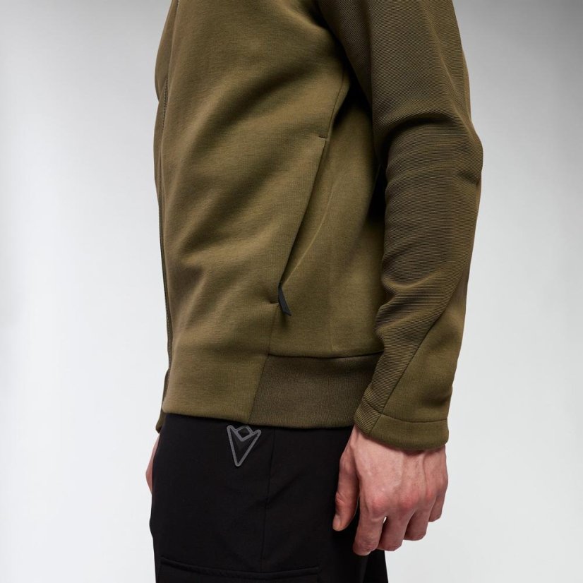 Sportovní mikina na zip s kapucí Macron Ath Icon Midnight - Barva: Army, Velikost: 4XL