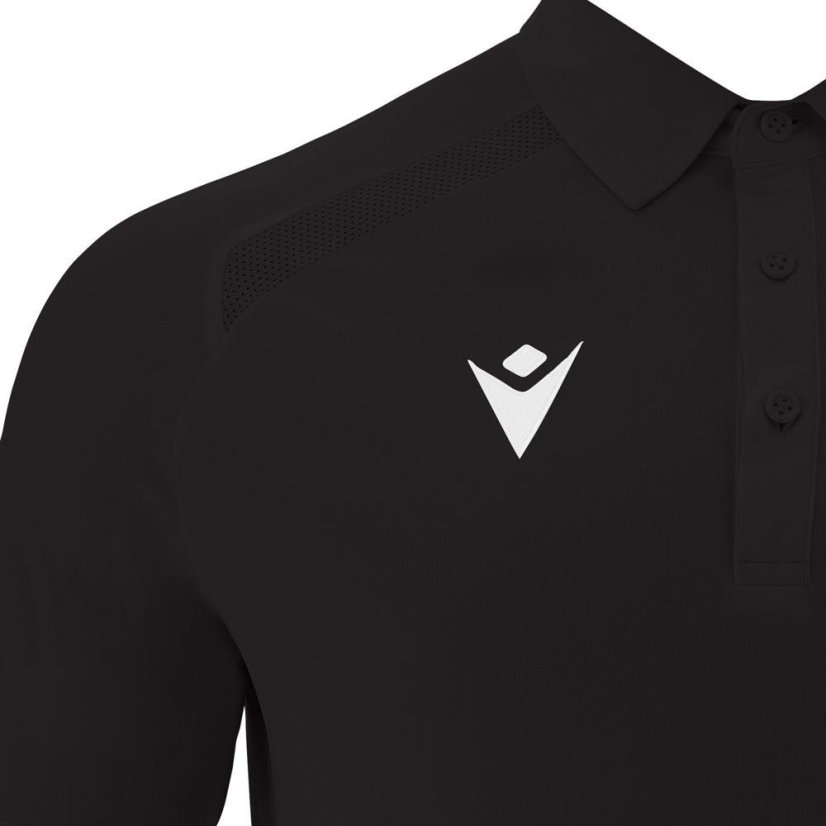 Polo triko Macron Hutton SS - Barva: Černá, Velikost: 3XL
