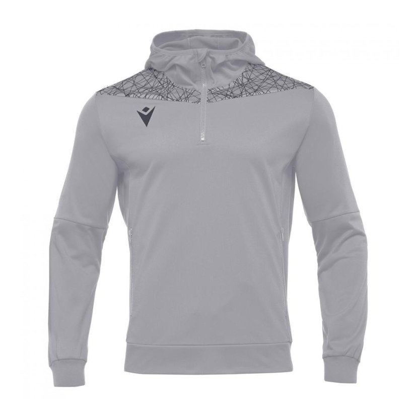 Sportovní mikina s kapucí Macron Ishtar 1/4 Zip - Barva: Černá/bílá, Velikost: 3XL