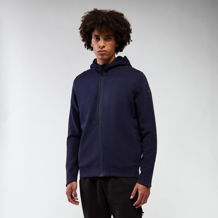 Sportovní mikina na zip s kapucí Macron Ath Icon Midnight - Barva: Army, Velikost: 4XL