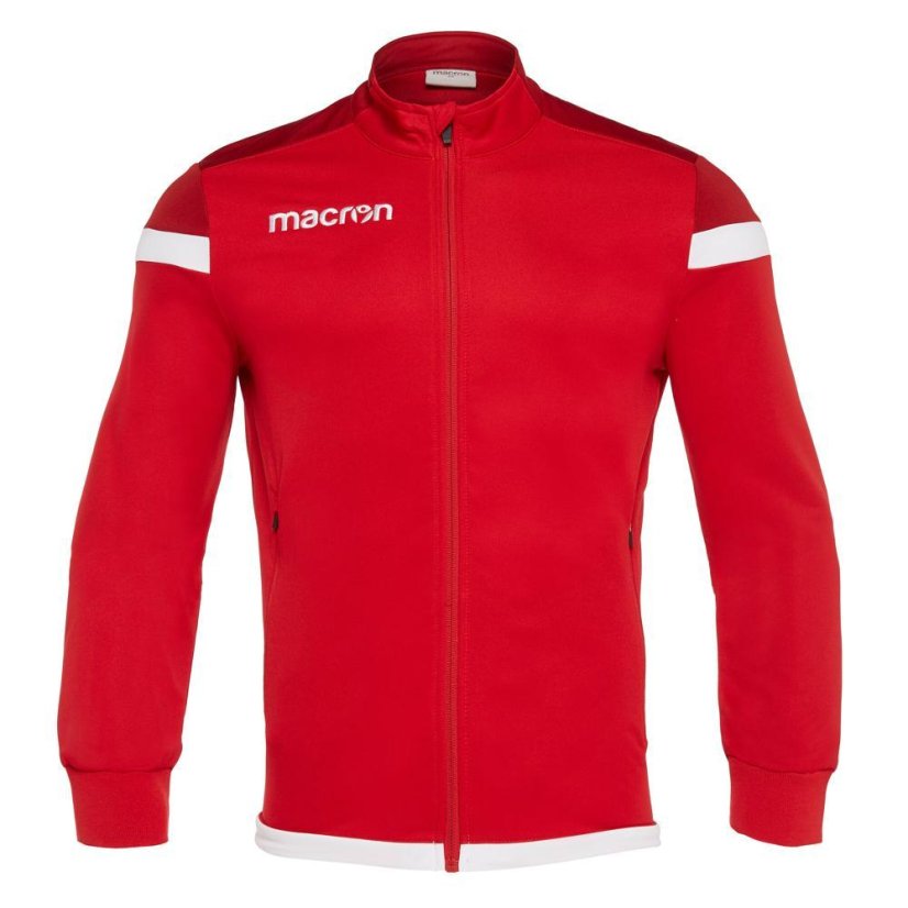 Sportovní mikina na zip Macron Sobek - Barva: Černá/červená, Velikost: 3XL