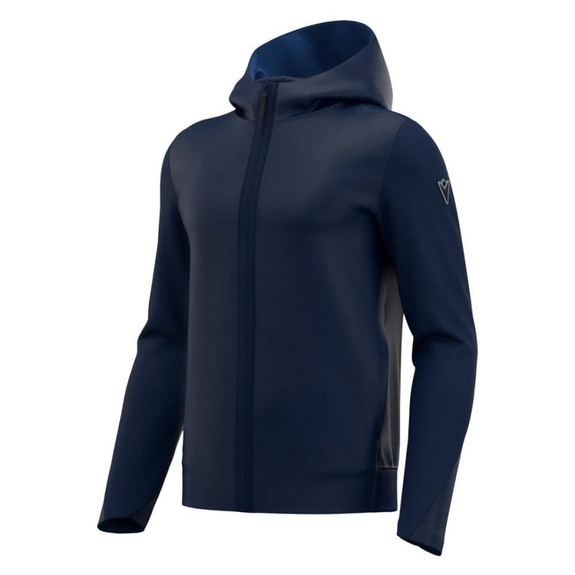 Sportovní mikina na zip s kapucí Macron Ath Icon Midnight - Barva: Army, Velikost: 4XL