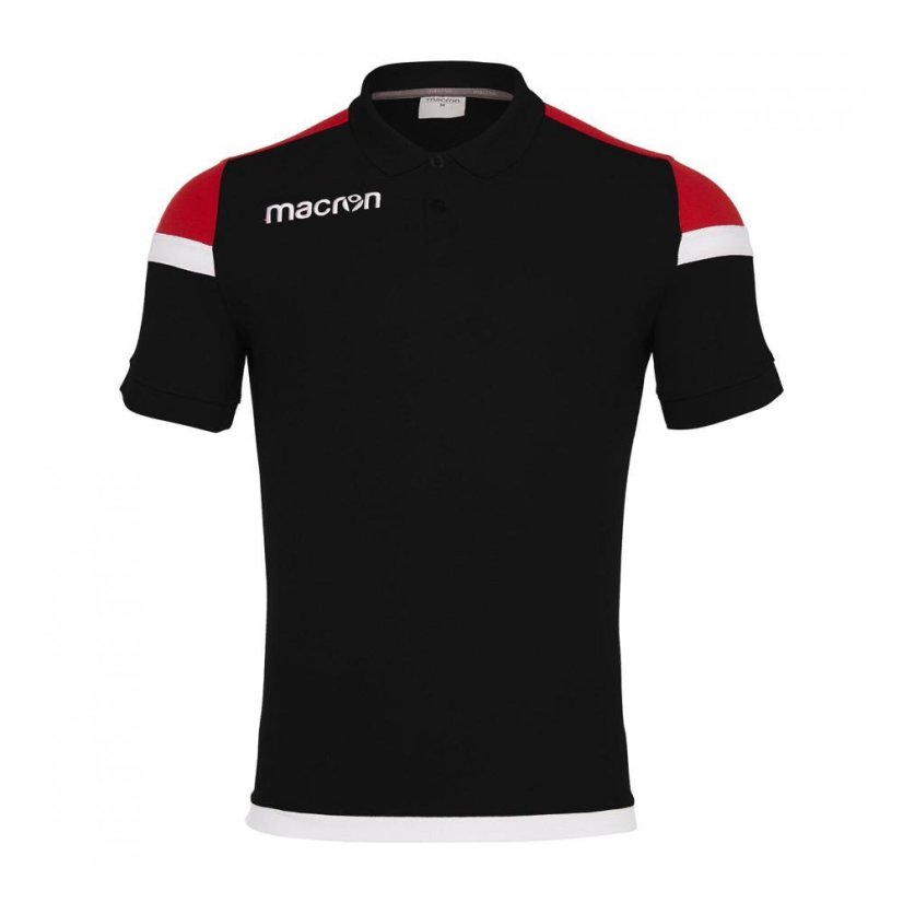Sportovní polokošile Macron Shofar - Barva: Černá/červená, Velikost: 3XL