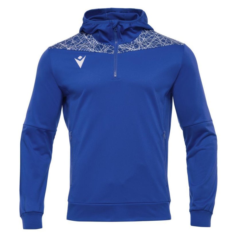 Sportovní mikina s kapucí Macron Ishtar 1/4 Zip - Barva: Černá/bílá, Velikost: 3XL