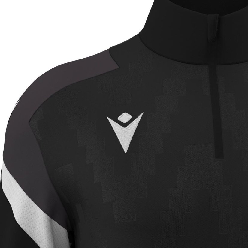 Sportovní top Macron Hollow 1/4 Zip - Barva: Černá/bílá, Velikost: L