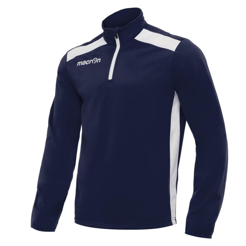 Sportovní mikina s krátkým zipem Macron Tarim - Barva: Modrá/bílá, Velikost: 4XL