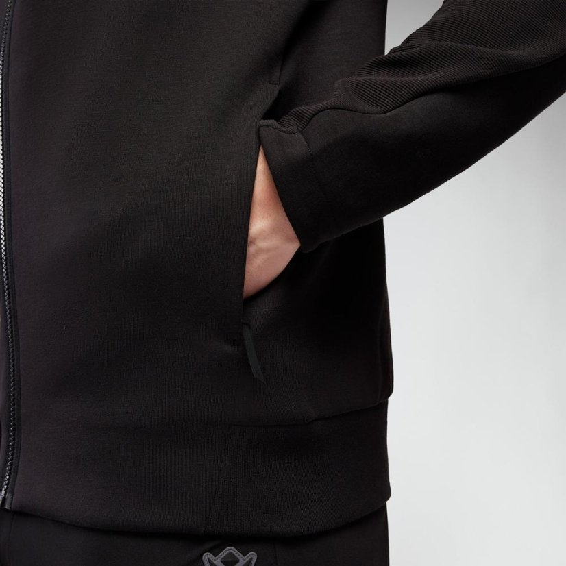 Sportovní mikina na zip s kapucí Macron Ath Icon Midnight - Barva: Army, Velikost: 4XL
