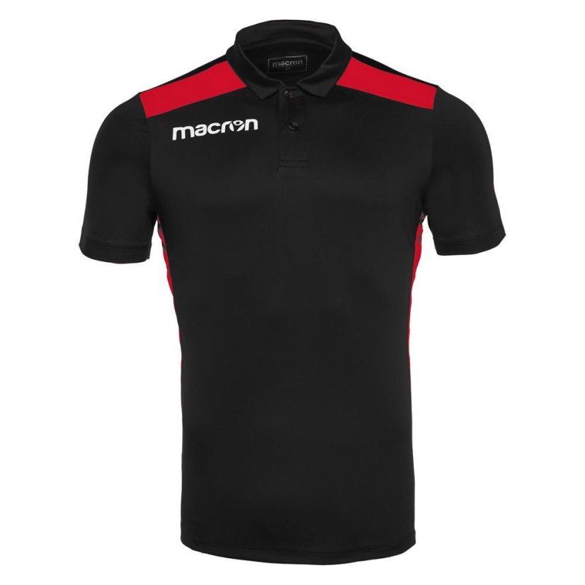 Polo tričko Macron Folk - Barva: Černá/červená, Velikost: 3XS