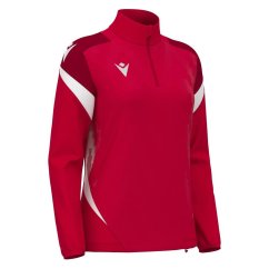 LEONA 1/4 ZIP WMN TOP  RED/WHT | 800004490201 | XXS