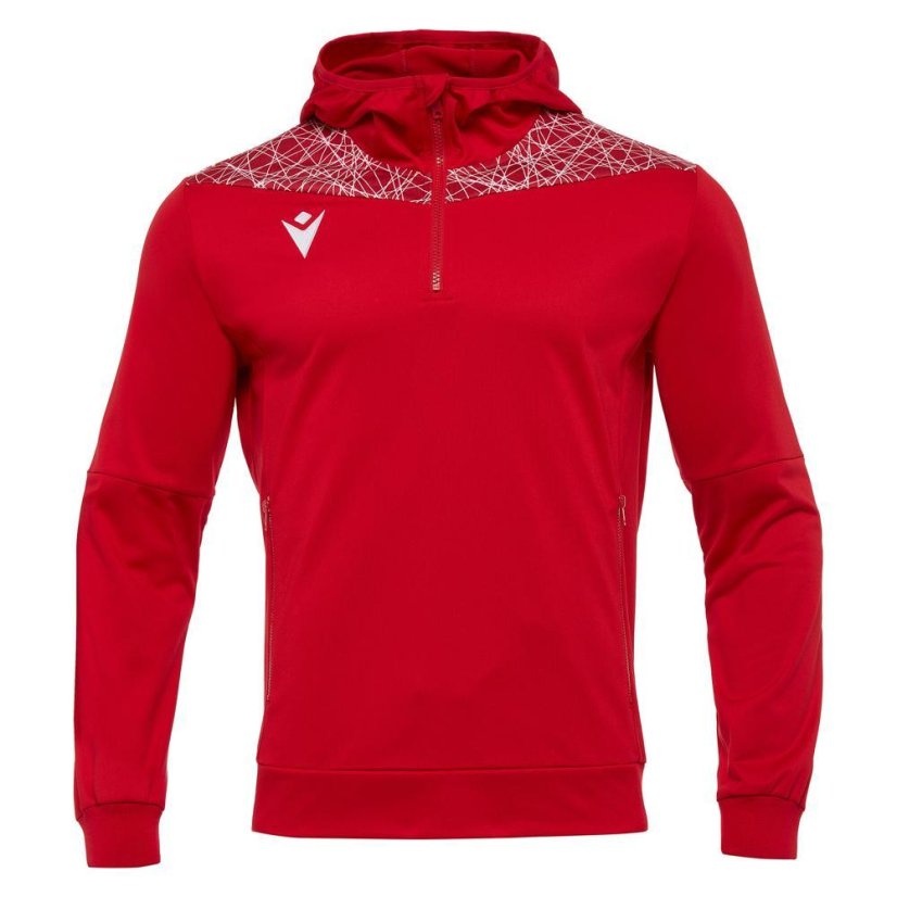 Sportovní mikina s kapucí Macron Ishtar 1/4 Zip - Barva: Černá/bílá, Velikost: 3XL