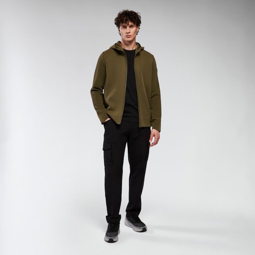 Sportovní mikina na zip s kapucí Macron Ath Icon Midnight - Barva: Army, Velikost: 4XL