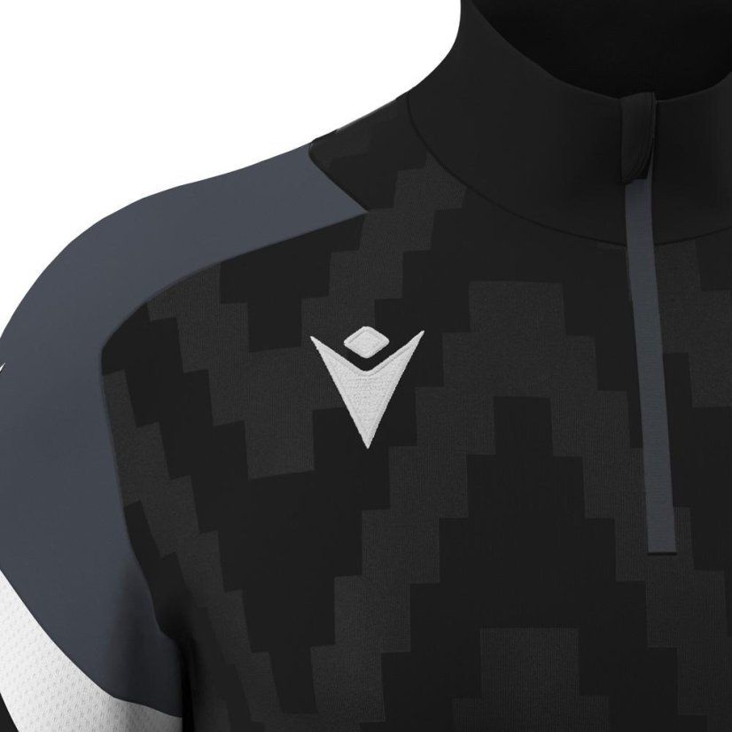 Sportovní top Macron Starfall 1/4 Zip - Farba: Čierna/biela, Veľkosť: 3XL