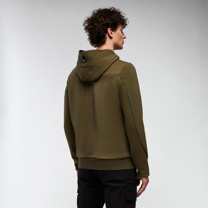 Sportovní mikina na zip s kapucí Macron Ath Icon Midnight - Barva: Army, Velikost: 4XL