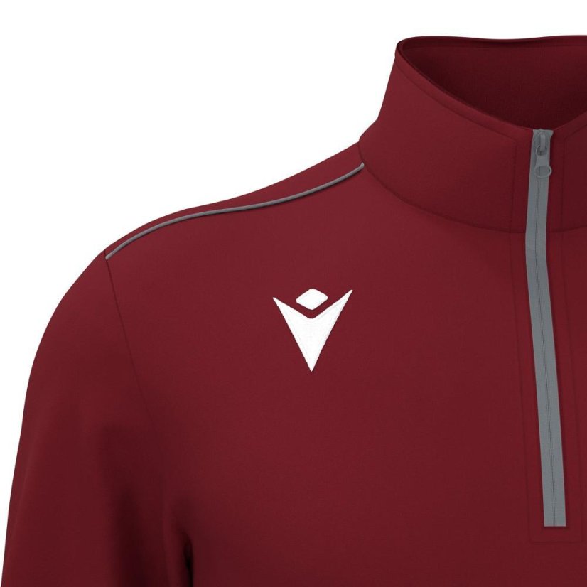 Triko Macron Havel 1/4 Zip - Barva: Červená, Velikost: 3XS