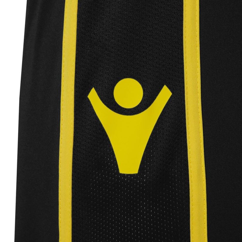 Fotbalové kraťasy Macron Algol - Barva: Černá/zelená, Velikost: 3XL