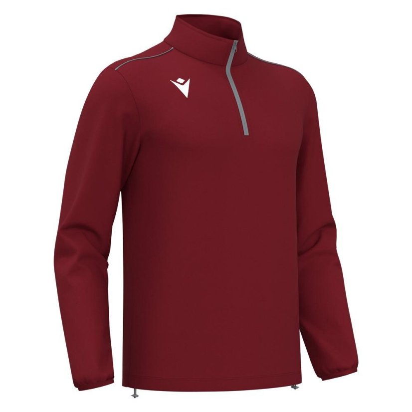 Triko Macron Havel 1/4 Zip - Barva: Červená, Velikost: 3XS
