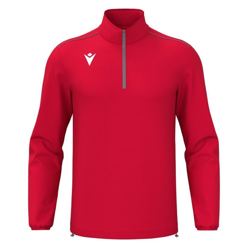 Triko Macron Havel 1/4 Zip - Barva: Červená, Velikost: 3XS