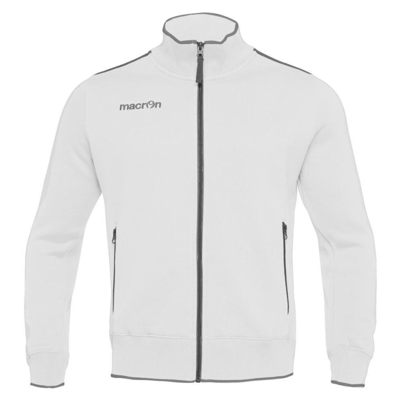 Sportovní mikina na zip Macron Anime Felpa - Barva: Bílá, Velikost: 3XL