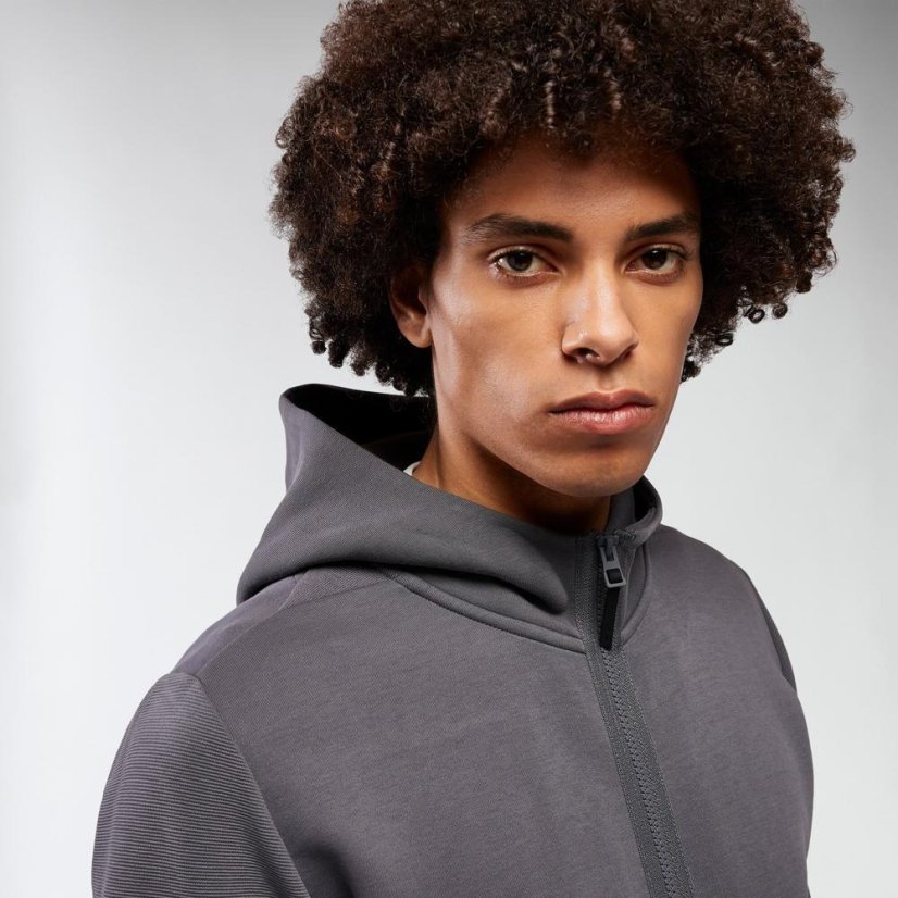 Sportovní mikina na zip s kapucí Macron Ath Icon Midnight - Barva: Army, Velikost: 4XL