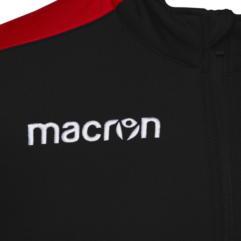 Sportovní mikina na zip Macron Sobek - Barva: Černá/červená, Velikost: 3XL