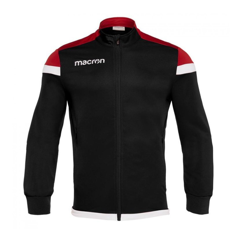 Sportovní mikina na zip Macron Sobek - Barva: Černá/červená, Velikost: 3XL