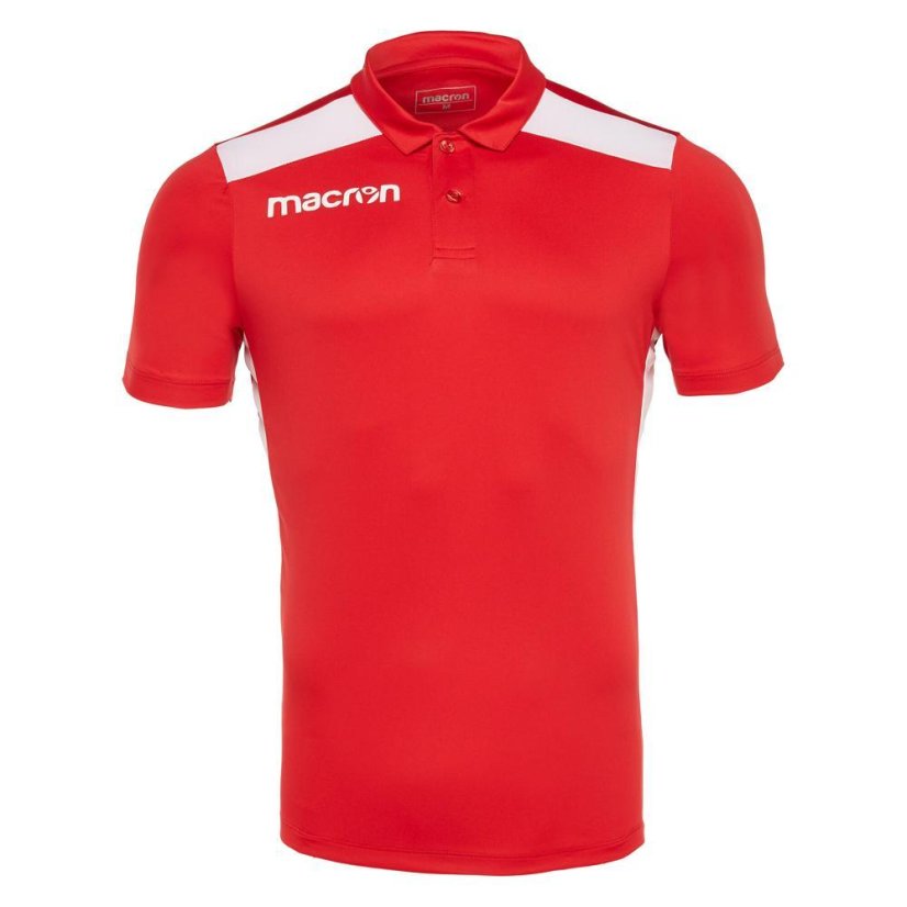 Polo tričko Macron Folk - Barva: Černá/červená, Velikost: 3XS
