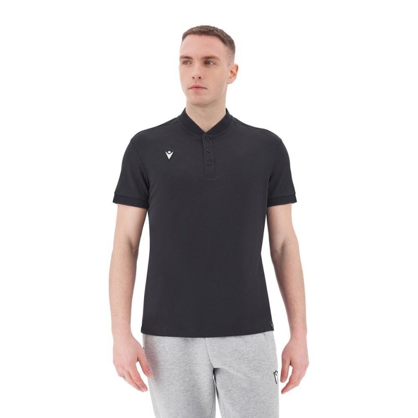 Triko Macron Ath Icon Nisiros Polo Korean Slim - Barva: Černá, Velikost: S