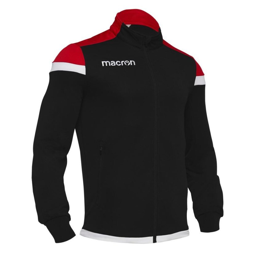 Sportovní mikina na zip Macron Sobek - Barva: Černá/červená, Velikost: 3XL