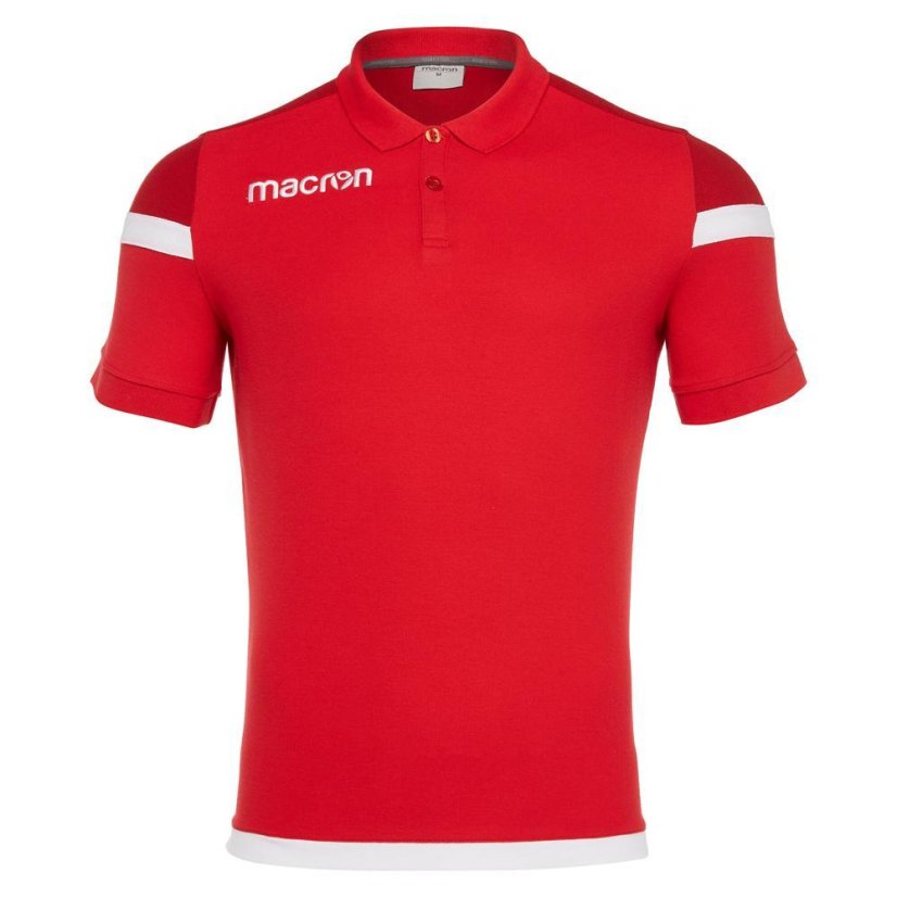 Sportovní polokošile Macron Shofar - Barva: Černá/červená, Velikost: 3XL
