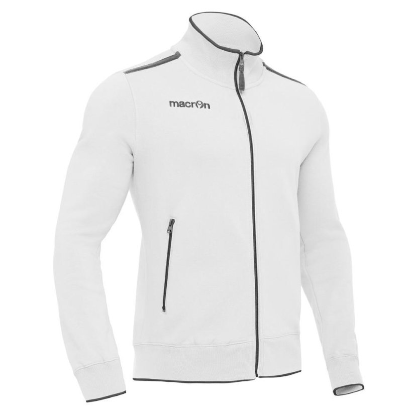 Sportovní mikina na zip Macron Anime Felpa - Barva: Bílá, Velikost: 3XL