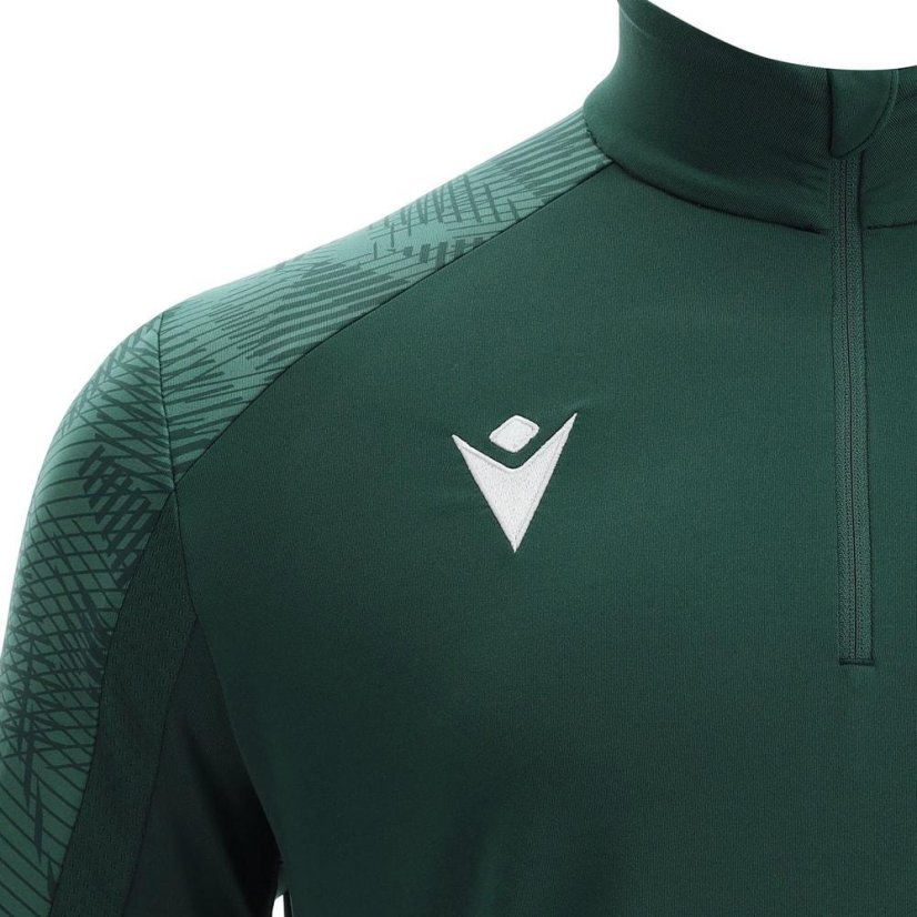 Triko Macron Naryn 1/4 ZIP - Barva: Lahvově zelená, Velikost: M